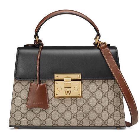 gucci padlock gg supreme top handle bag